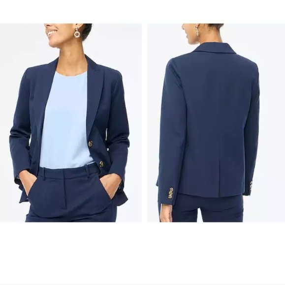 J.Crew Factory $198 Womens Two Button Blazer Navy Size 8 And 6 - Picture 2 of 4